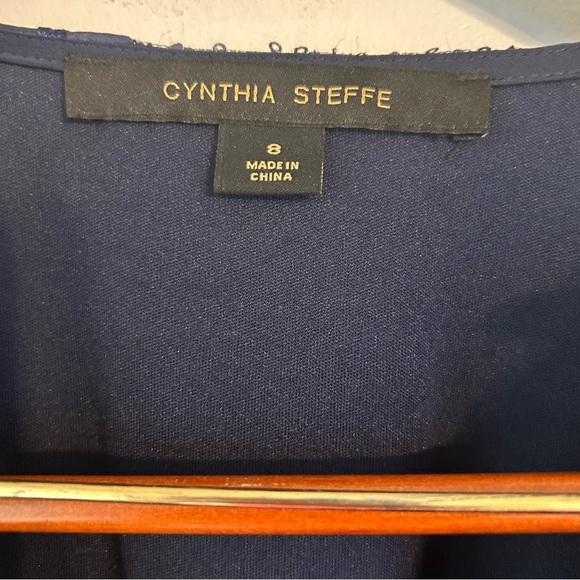 NWT Cynthia Steffe Navy Blue Long Dress Wedding Mother of Bride Groom Size 8 - Picture 7 of 10